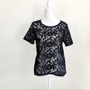 ✨ Ann Taylor Black Lace Top